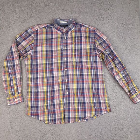 Nautica‎ Shirt Mens XL Plaid Multicolor Button Down Long Sleeve Preppy - Picture 1 of 16